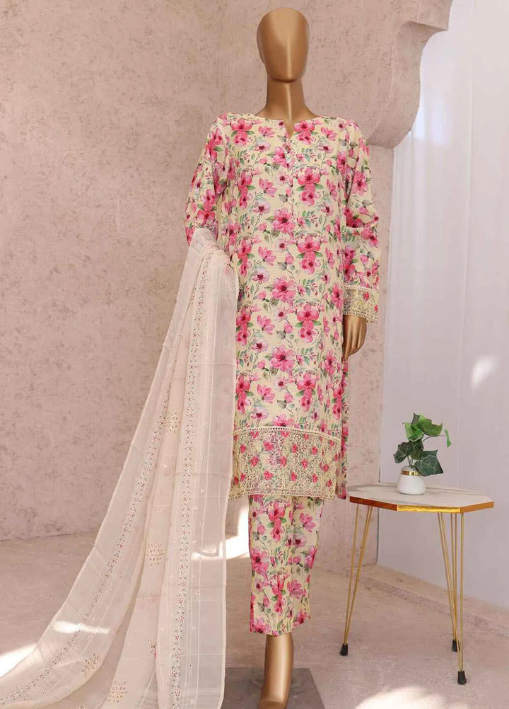 HZ Textiles Embroidered Silk Suits Unstitched 3 Piece HZ25VS VRS-1115 - Summer Collection
