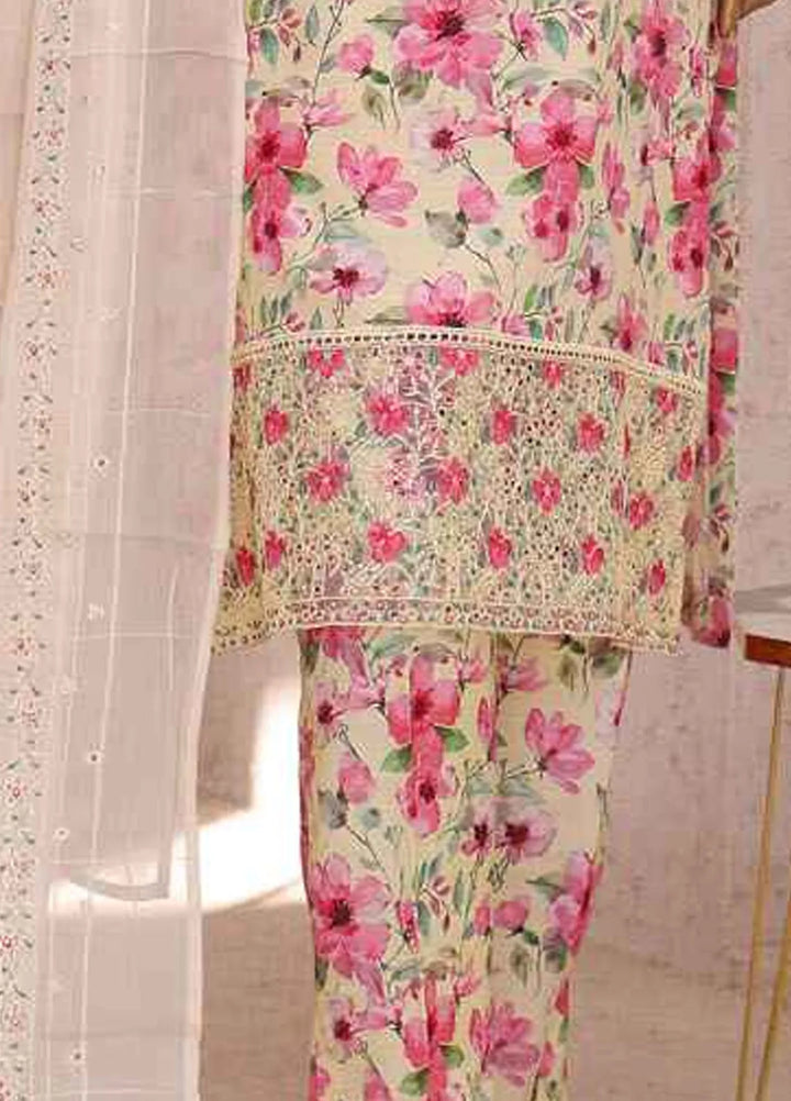 HZ Textiles Embroidered Silk Suits Unstitched 3 Piece HZ25VS VRS-1115 - Summer Collection