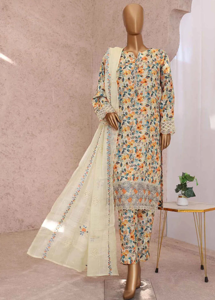 HZ Textiles Embroidered Silk Suits Unstitched 3 Piece HZ25VS VRS-1118 - Summer Collection