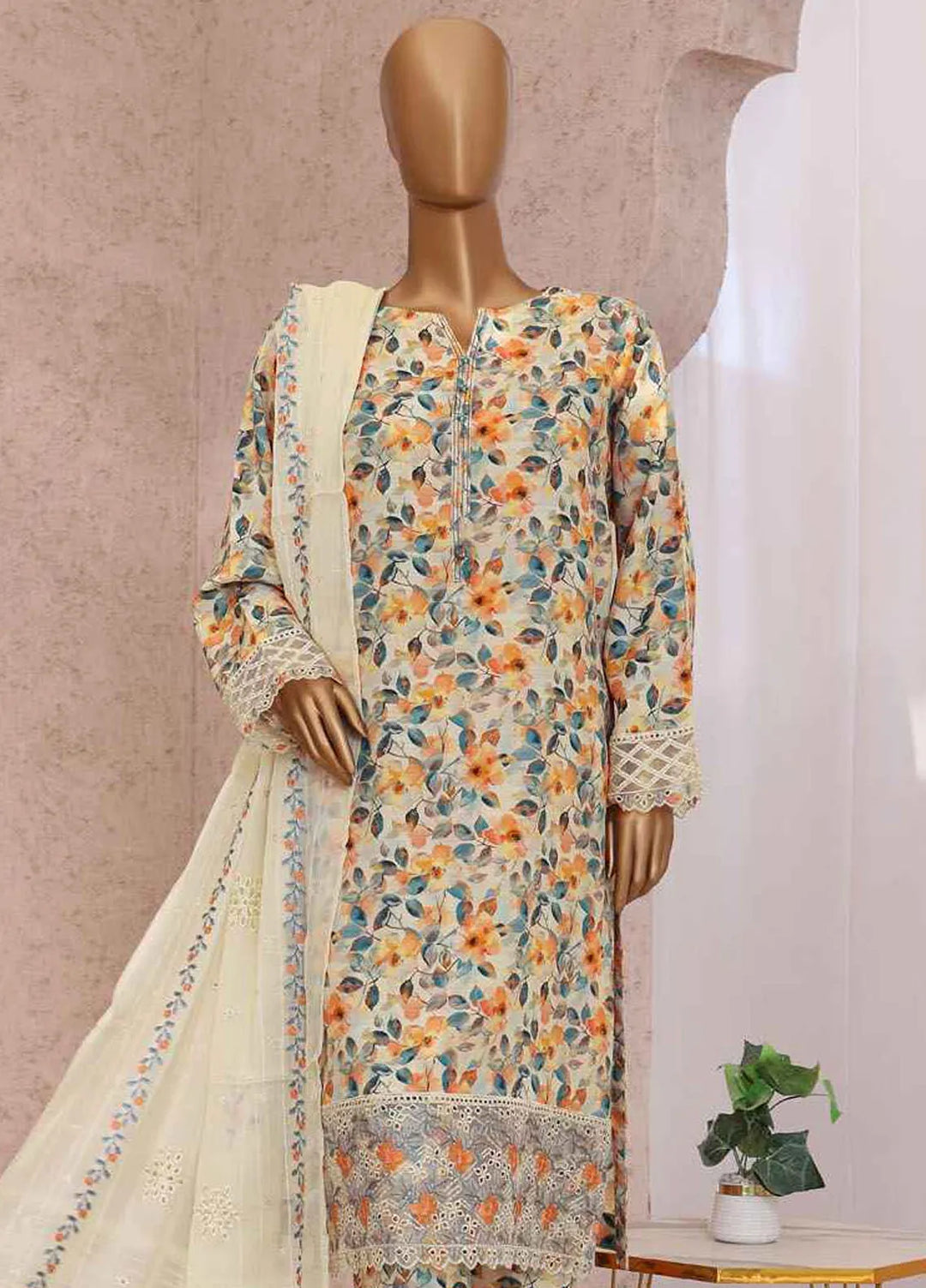 HZ Textiles Embroidered Silk Suits Unstitched 3 Piece HZ25VS VRS-1118 - Summer Collection