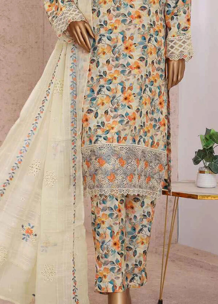 HZ Textiles Embroidered Silk Suits Unstitched 3 Piece HZ25VS VRS-1118 - Summer Collection
