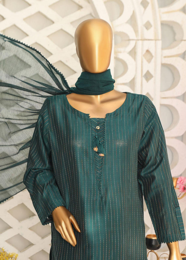 HZ Textiles Casual Pret  Yarn 3 Piece Suit 1A Teal