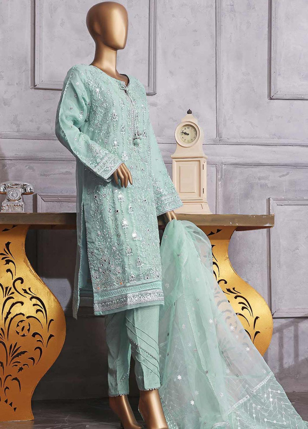 HZ Textiles Luxury Pret Embroidered Organza 2 Piece Suit HZ22PRT HZK 55 A