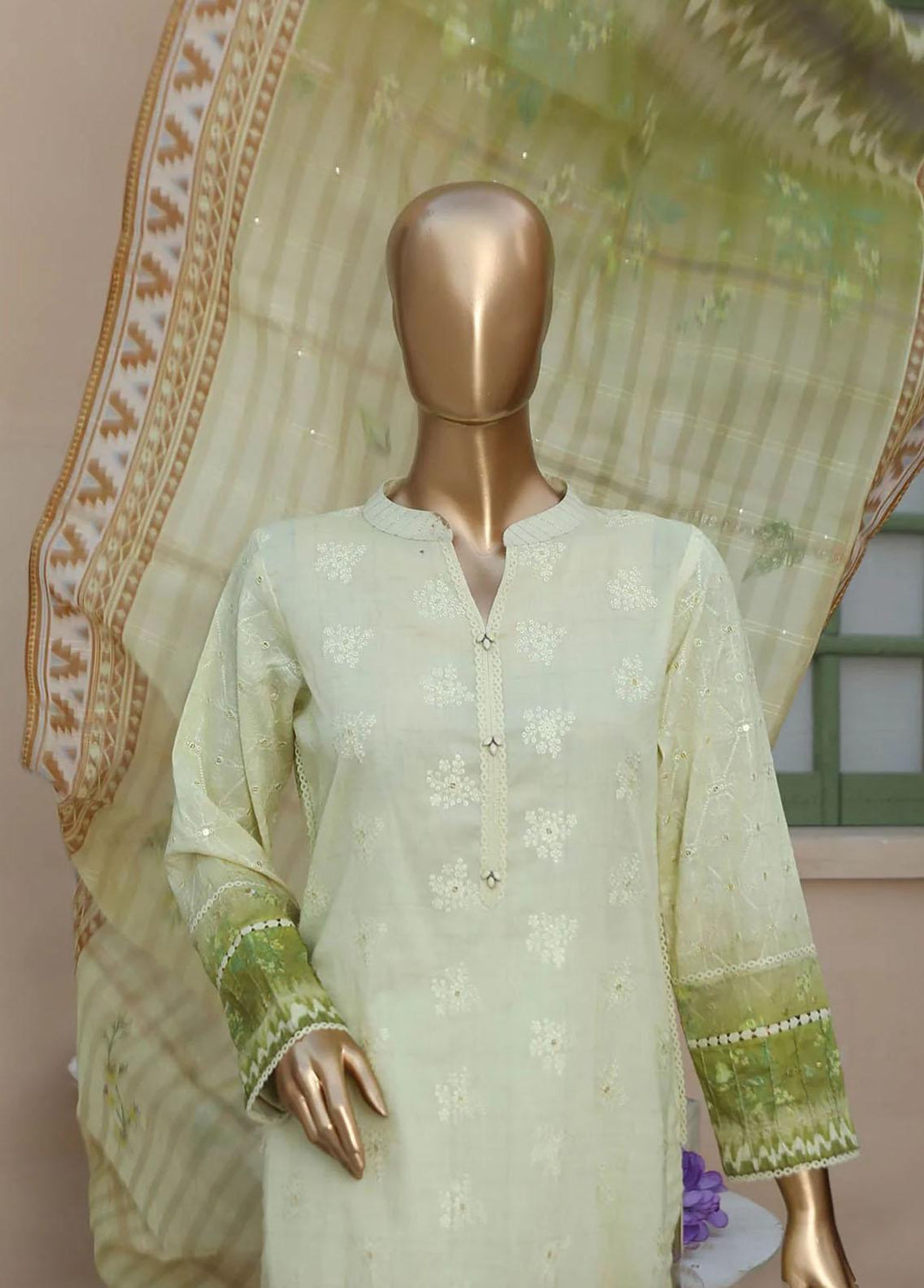 Oriental By HZ Textiles Embroidered Lawn Suits Unstitched 3 Piece HZ23OC OC-15892 - Summer Collection
