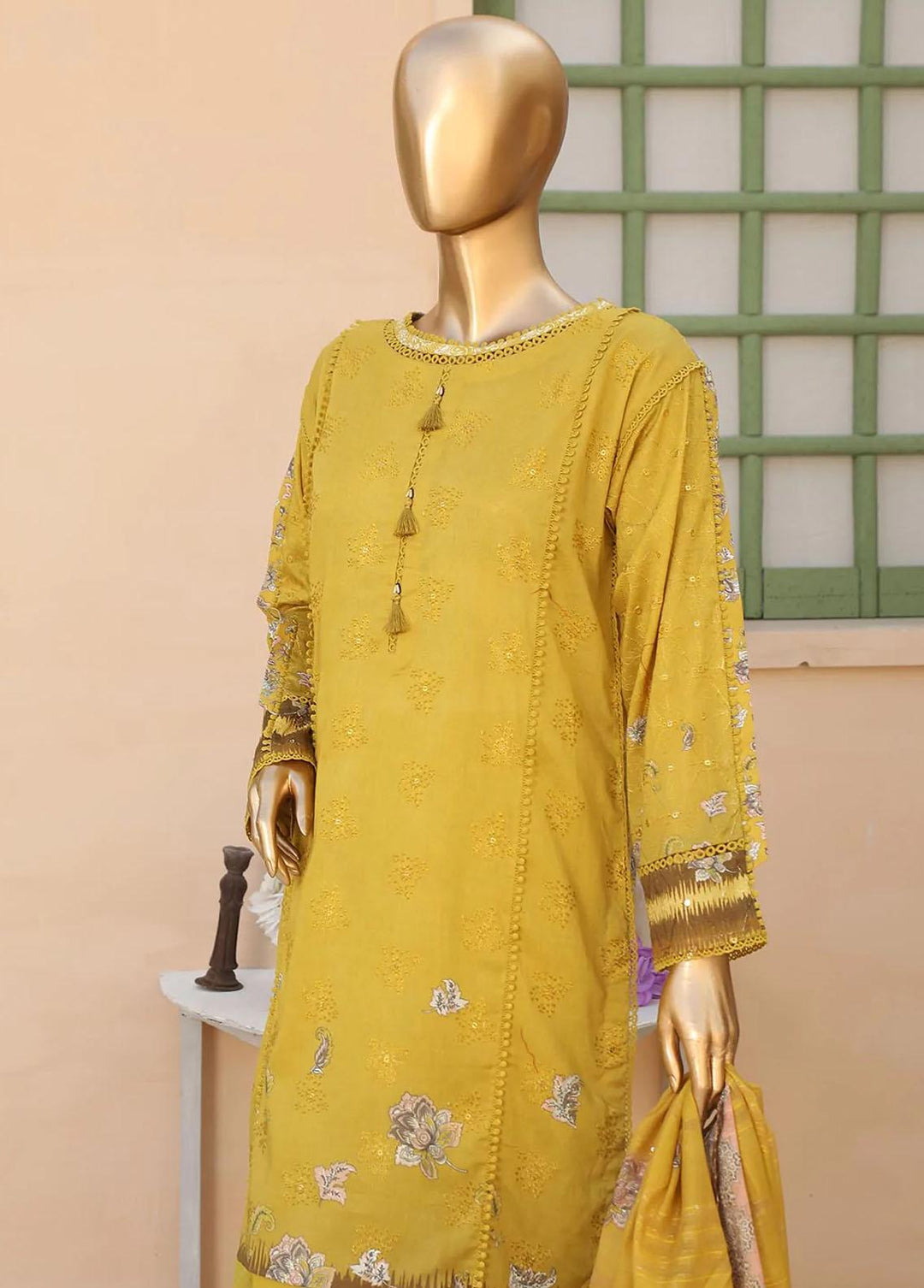 Oriental By HZ Textiles Embroidered Lawn Suits Unstitched 3 Piece HZ23OC OC-15901 - Summer Collection