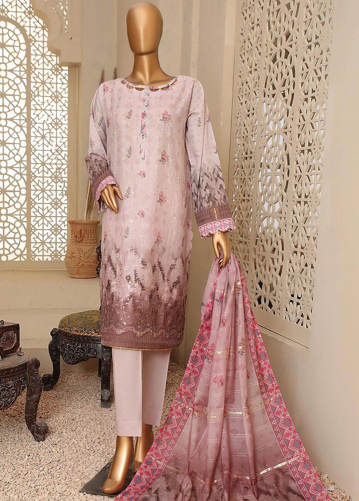 HZ Textiles Embroidered Lawn Suits Unstitched 3 Piece HZ23OF OC-18512 - Festive Collection