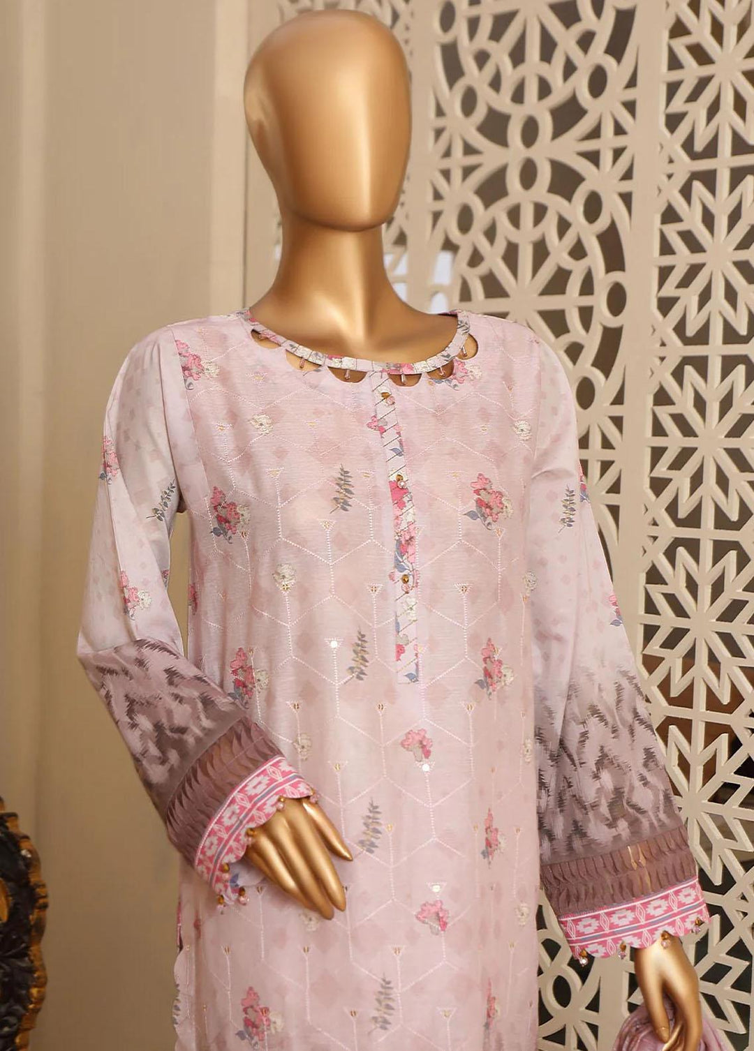 HZ Textiles Embroidered Lawn Suits Unstitched 3 Piece HZ23OF OC-18512 - Festive Collection