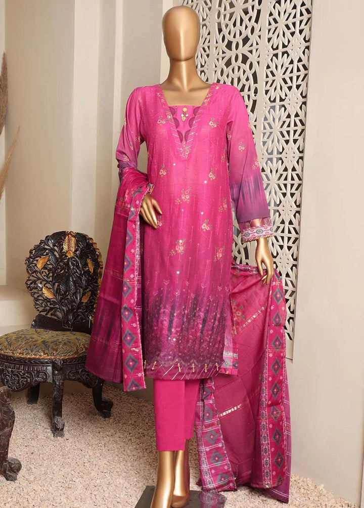 HZ Textiles Embroidered Lawn Suits Unstitched 3 Piece HZ23OF OC-18514 - Festive Collection