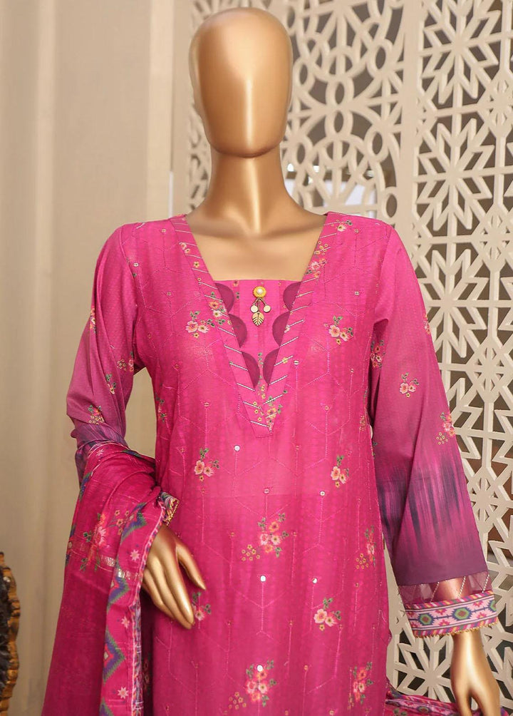 HZ Textiles Embroidered Lawn Suits Unstitched 3 Piece HZ23OF OC-18514 - Festive Collection