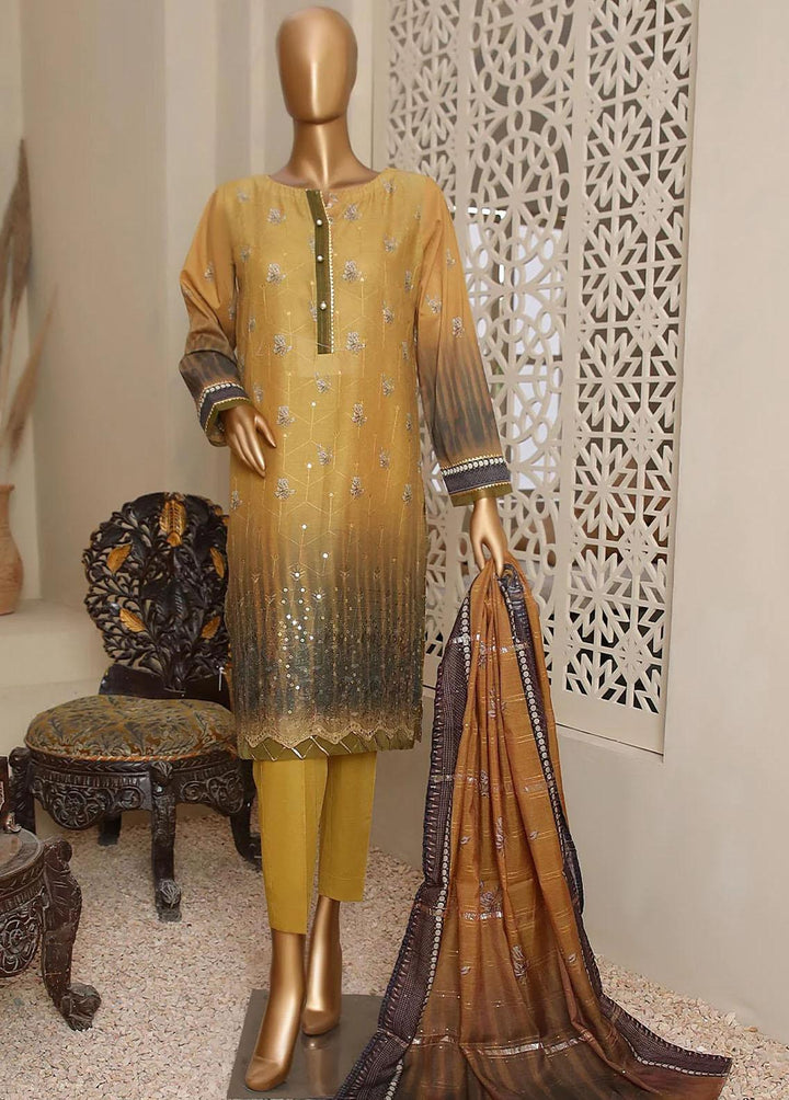 HZ Textiles Embroidered Lawn Suits Unstitched 3 Piece HZ23OF OC-18515 - Festive Collection