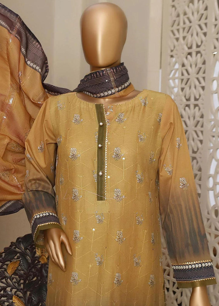 HZ Textiles Embroidered Lawn Suits Unstitched 3 Piece HZ23OF OC-18515 - Festive Collection