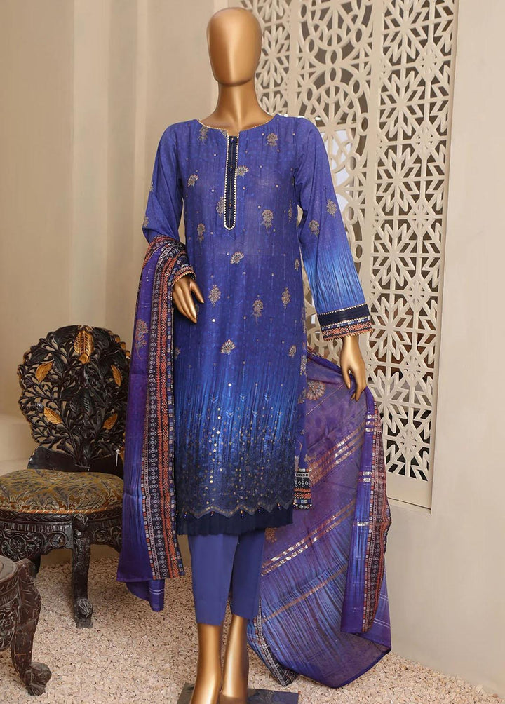 HZ Textiles Embroidered Lawn Suits Unstitched 3 Piece HZ23OF OC-18516 - Festive Collection