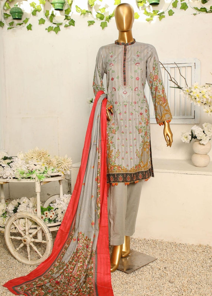 HZ Textiles Embroidered Cotton Suits Unstitched 3 Piece HZ23ON ON-1192-A - Festive Collection