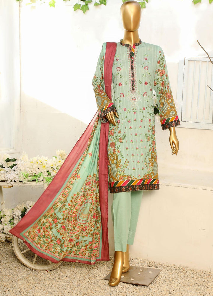 HZ Textiles Embroidered Cotton Suits Unstitched 3 Piece HZ23ON ON-1192-B - Festive Collection
