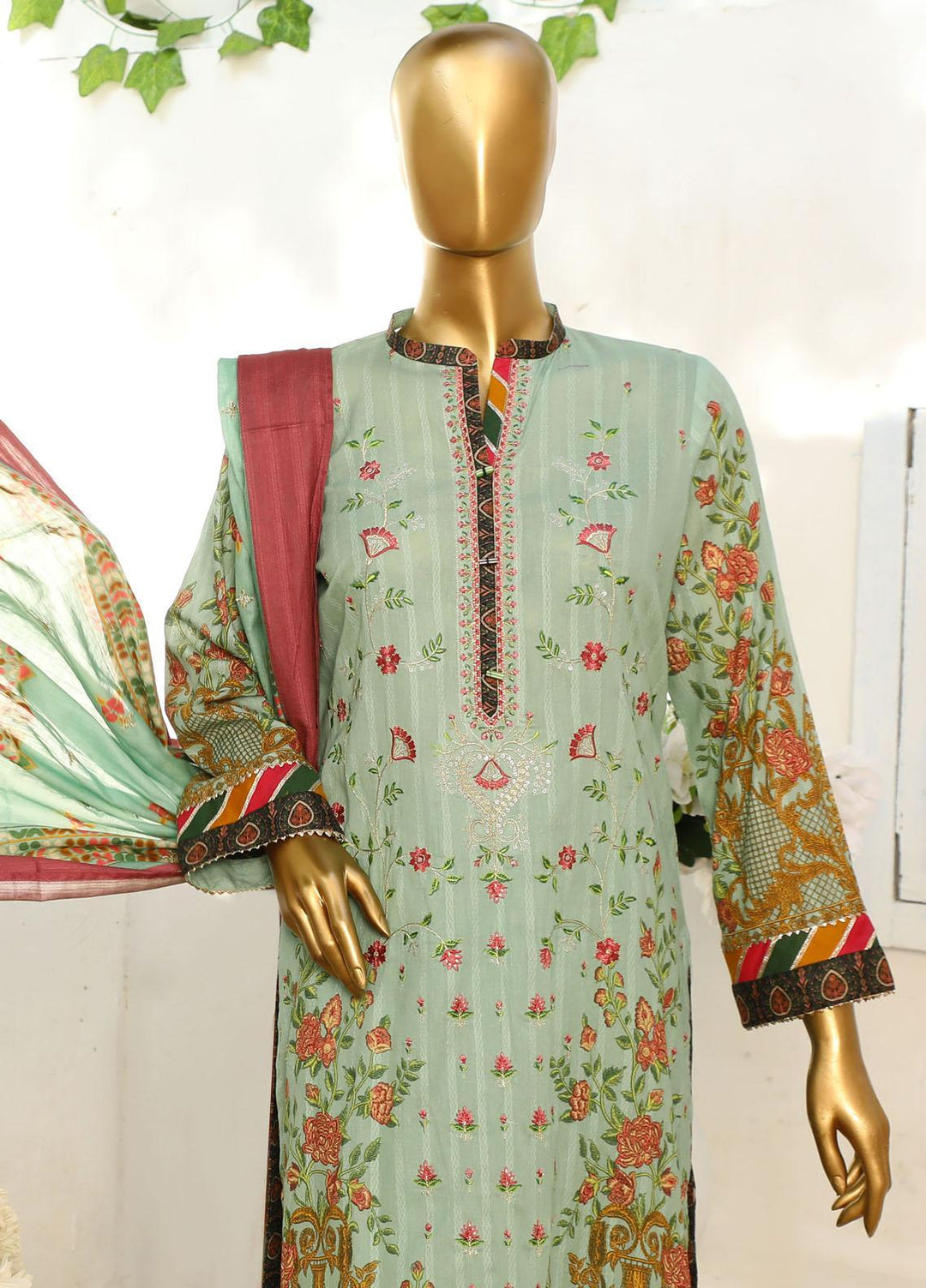 HZ Textiles Embroidered Cotton Suits Unstitched 3 Piece HZ23ON ON-1192-B - Festive Collection