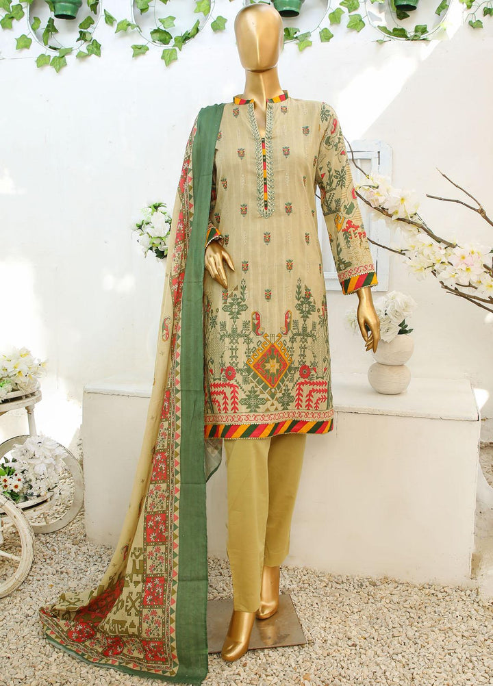 HZ Textiles Embroidered Cotton Suits Unstitched 3 Piece HZ23ON ON-1188-A - Festive Collection