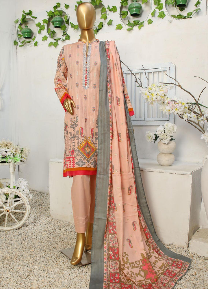 HZ Textiles Embroidered Cotton Suits Unstitched 3 Piece HZ23ON ON-1188-B - Festive Collection
