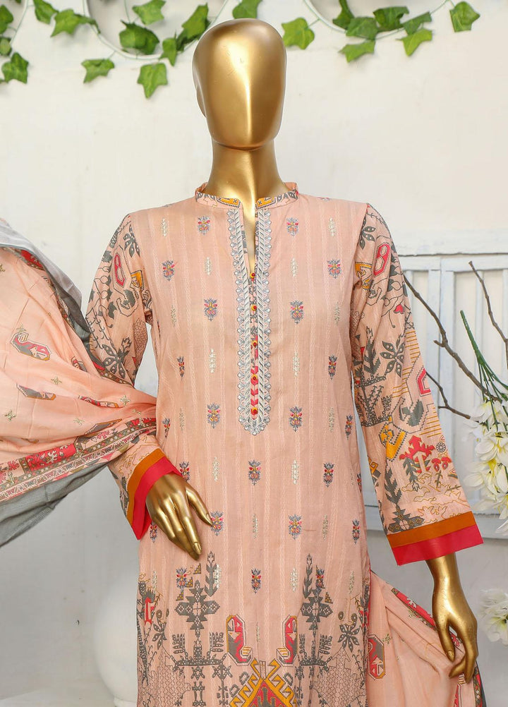 HZ Textiles Embroidered Cotton Suits Unstitched 3 Piece HZ23ON ON-1188-B - Festive Collection