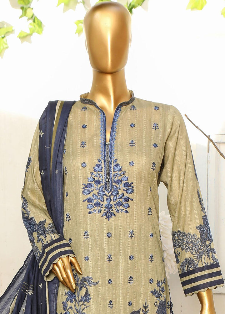 HZ Textiles Embroidered Cotton Suits Unstitched 3 Piece HZ23ON ON-1189-A - Festive Collection