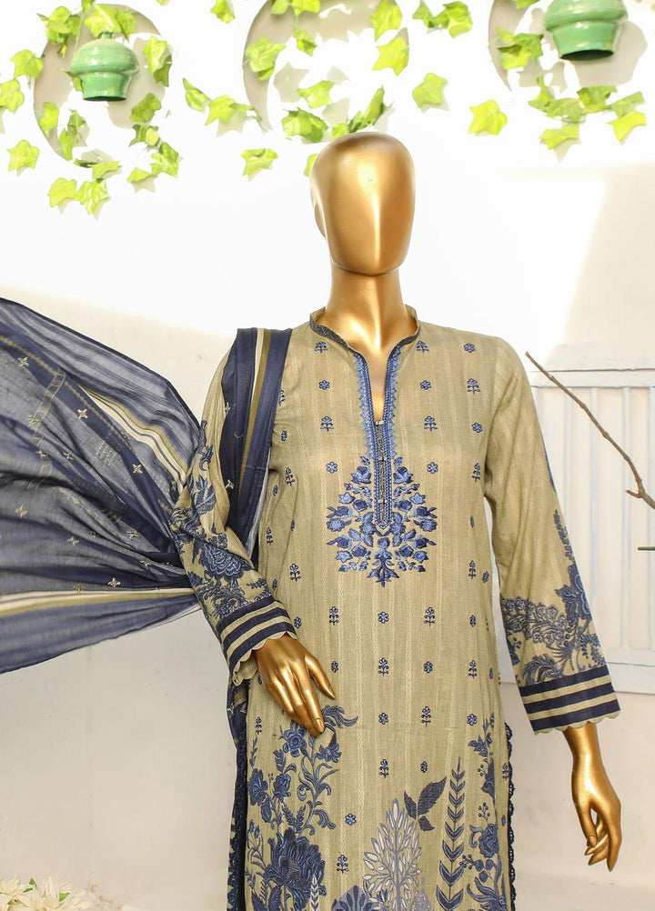 HZ Textiles Embroidered Cotton Suits Unstitched 3 Piece HZ23ON ON-1189-A - Festive Collection