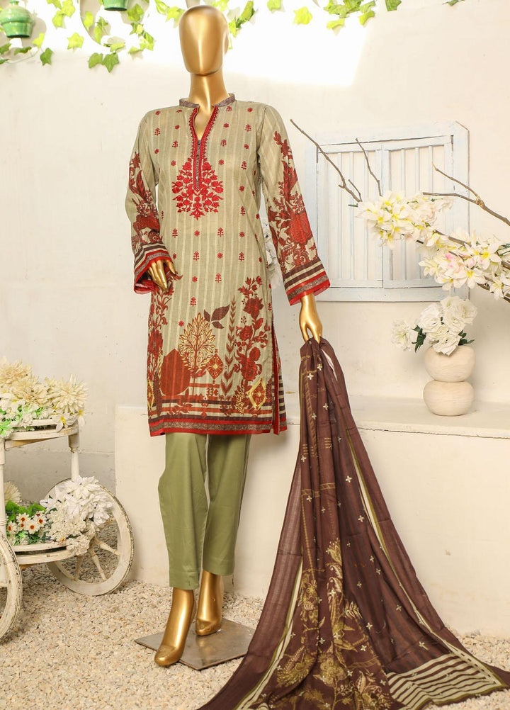 HZ Textiles Embroidered Cotton Suits Unstitched 3 Piece HZ23ON ON-1189-B - Festive Collection