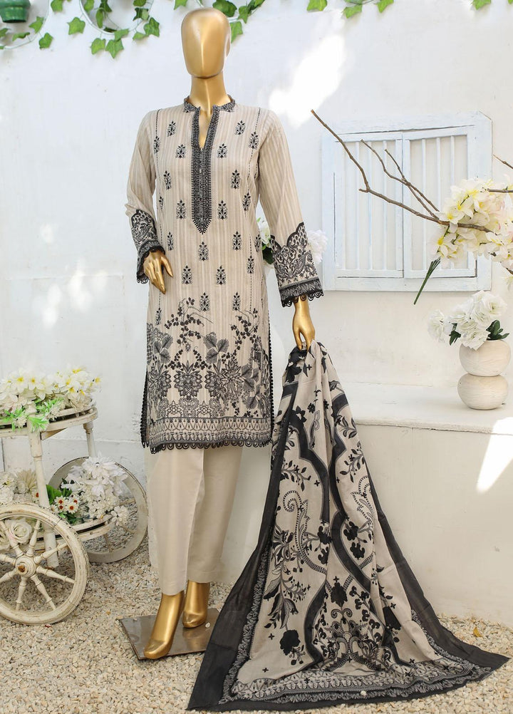 HZ Textiles Embroidered Cotton Suits Unstitched 3 Piece HZ23ON ON-1190 - Festive Collection