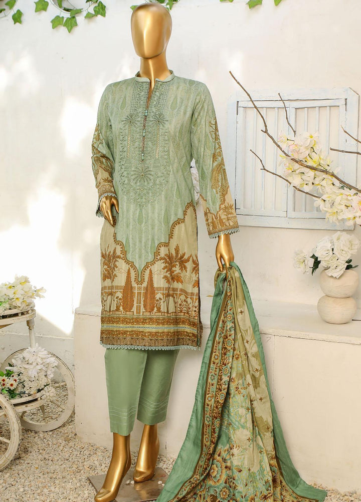 HZ Textiles Embroidered Cotton Suits Unstitched 3 Piece HZ23ON ON-1191-A - Festive Collection