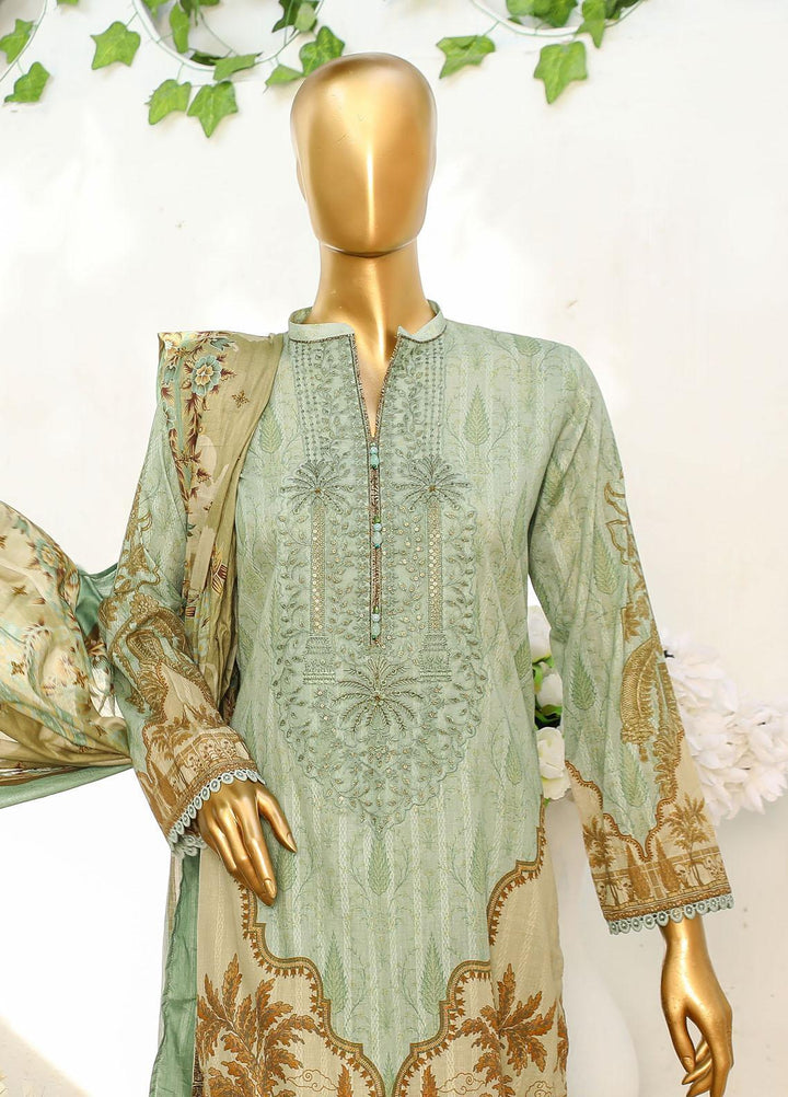 HZ Textiles Embroidered Cotton Suits Unstitched 3 Piece HZ23ON ON-1191-A - Festive Collection
