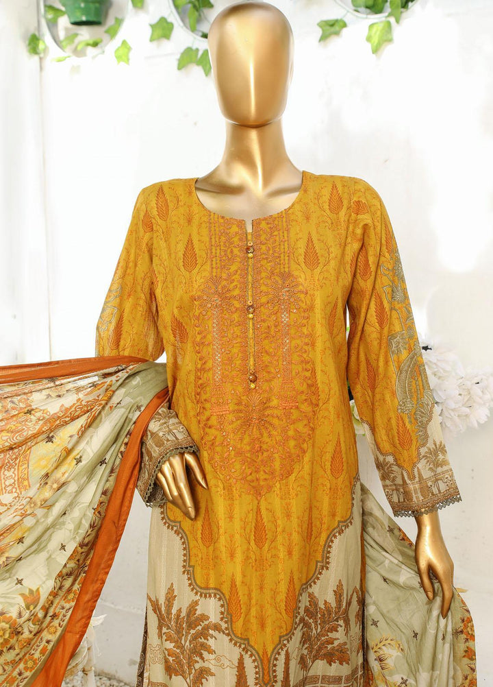 HZ Textiles Embroidered Cotton Suits Unstitched 3 Piece HZ23ON ON-1191-B - Festive Collection