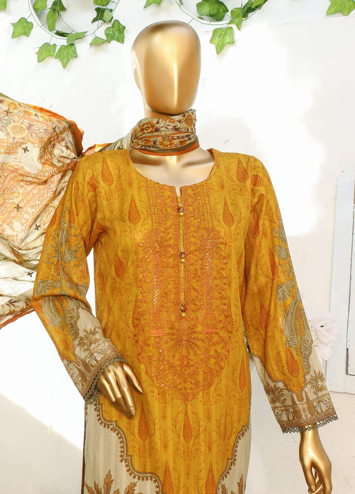 HZ Textiles Embroidered Cotton Suits Unstitched 3 Piece HZ23ON ON-1191-B - Festive Collection