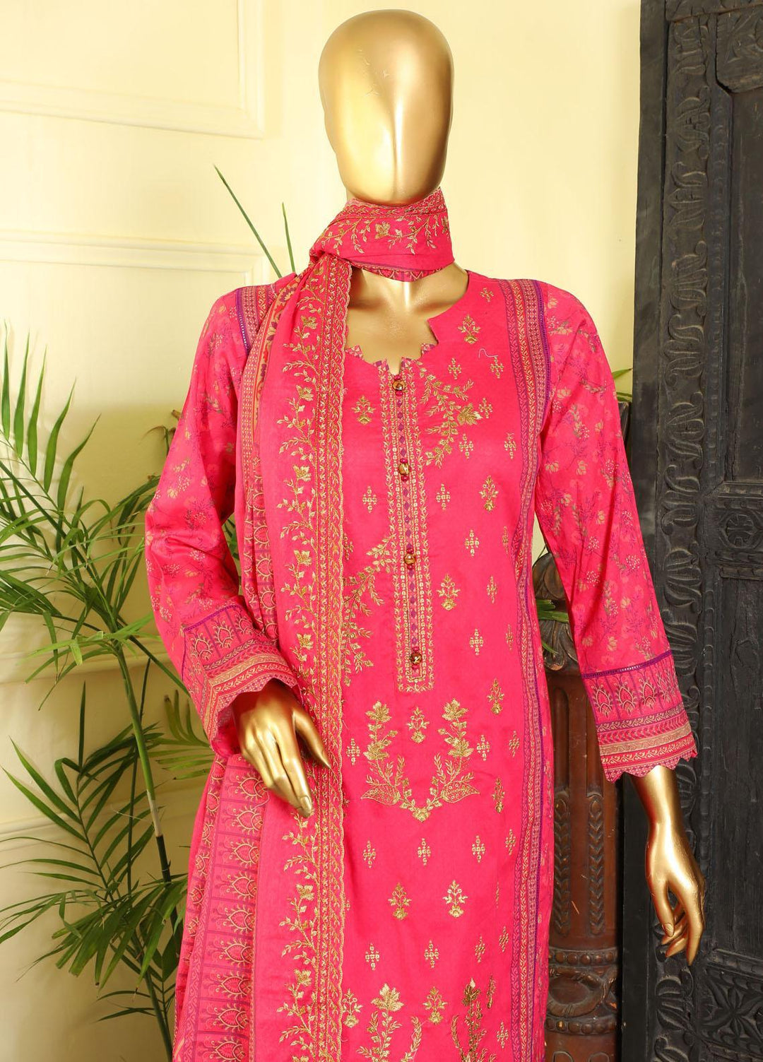HZ Textiles Embroidered Lawn Suits Unstitched 3 Piece HZ23PCH-1 PEC-0237 - Summer Collection
