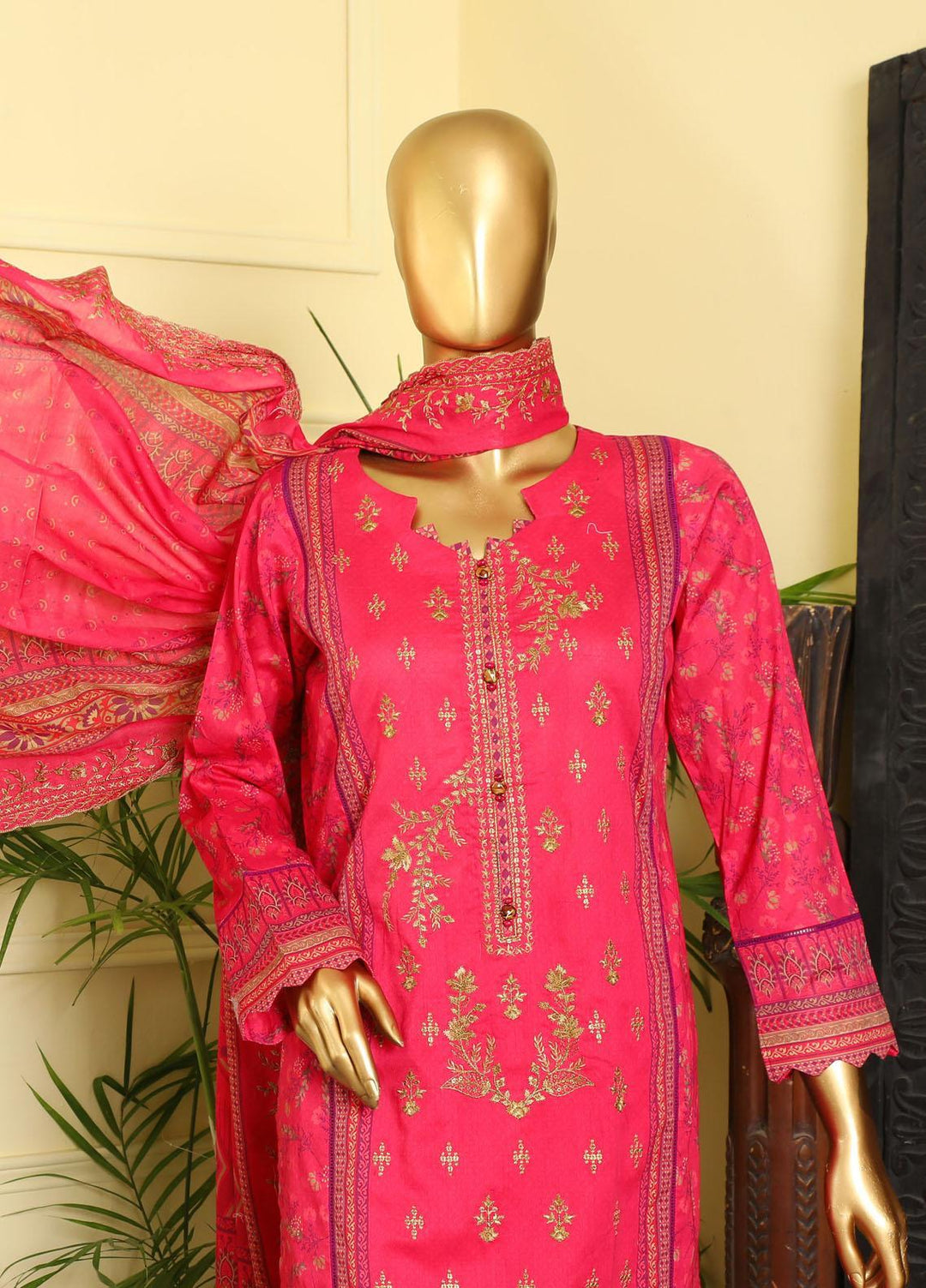 HZ Textiles Embroidered Lawn Suits Unstitched 3 Piece HZ23PCH-1 PEC-0237 - Summer Collection