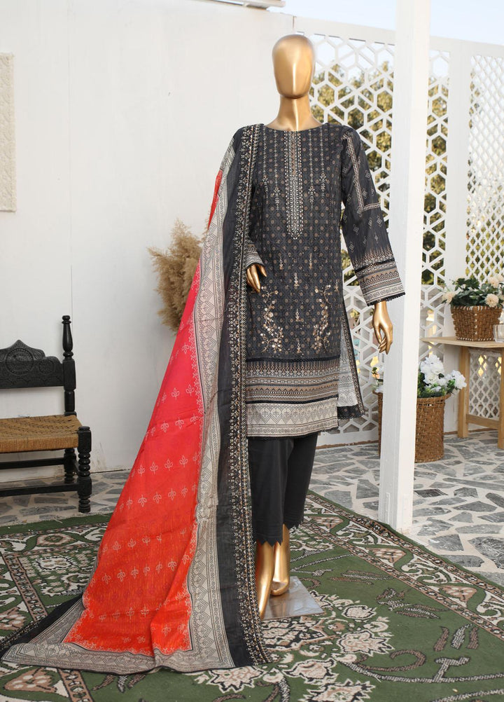 HZ Textiles Embroidered Lawn Suits Unstitched 3 Piece HZ23PCH-1 PEC-0210 - Summer Collection