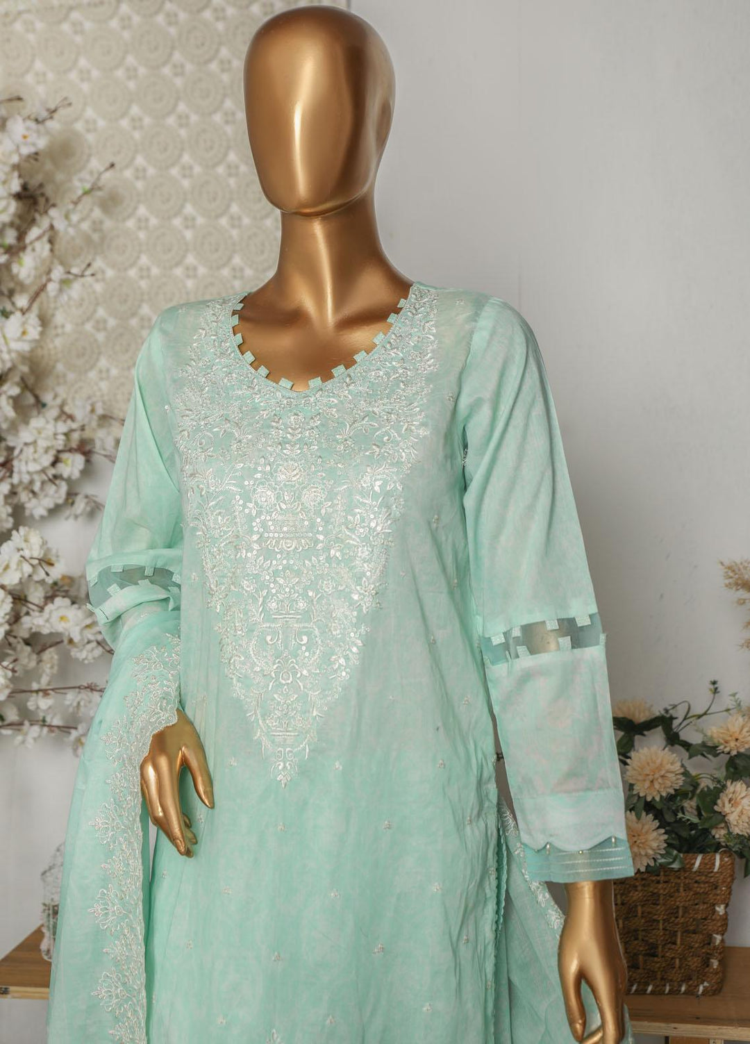 HZ Textiles Embroidered Lawn Suits Unstitched 3 Piece HZ23PCH-1 PEC-2315 - Summer Collection