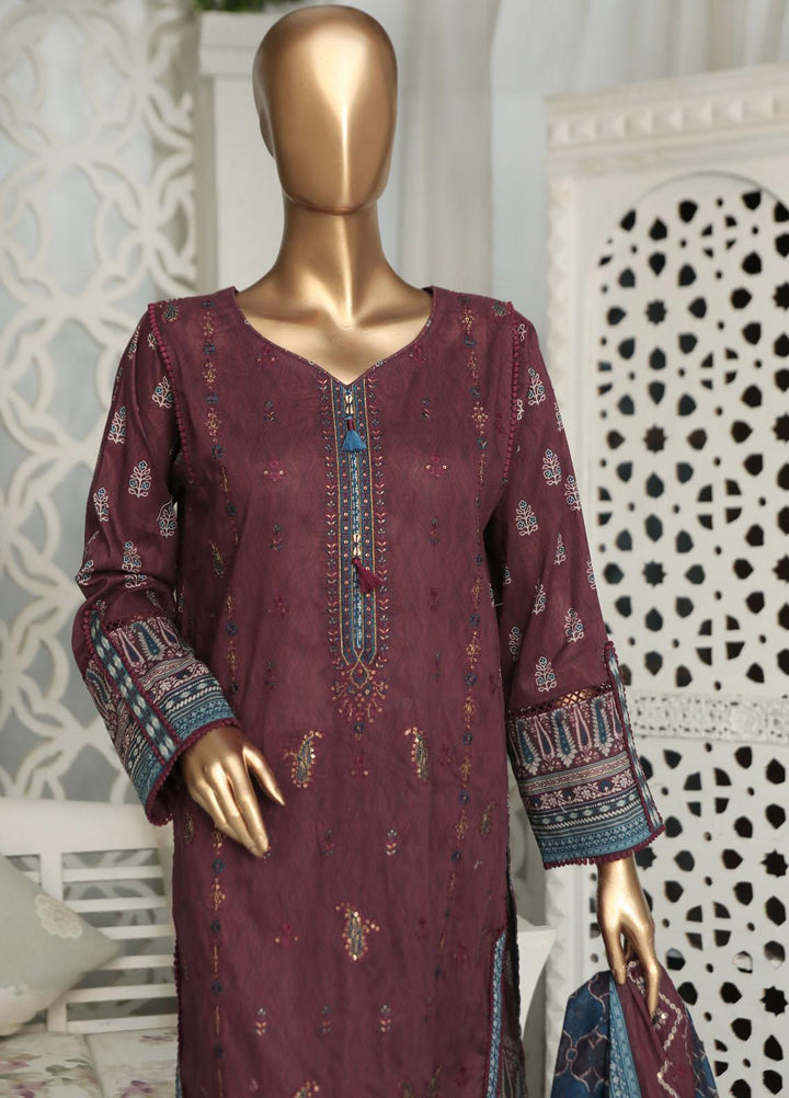 HZ Textiles Embroidered Lawn Suits Unstitched 3 Piece HZ23PCH-1 PEC-2306 - Summer Collection