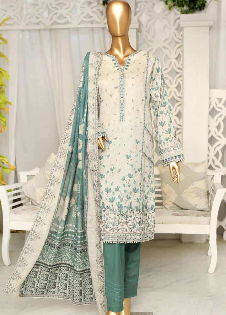 HZ Textiles Embroidered Lawn Suits Unstitched 3 Piece HZ23PCH-1 PEC-2309 - Summer Collection