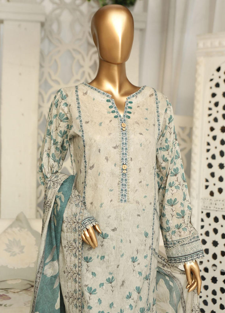 HZ Textiles Embroidered Lawn Suits Unstitched 3 Piece HZ23PCH-1 PEC-2309 - Summer Collection