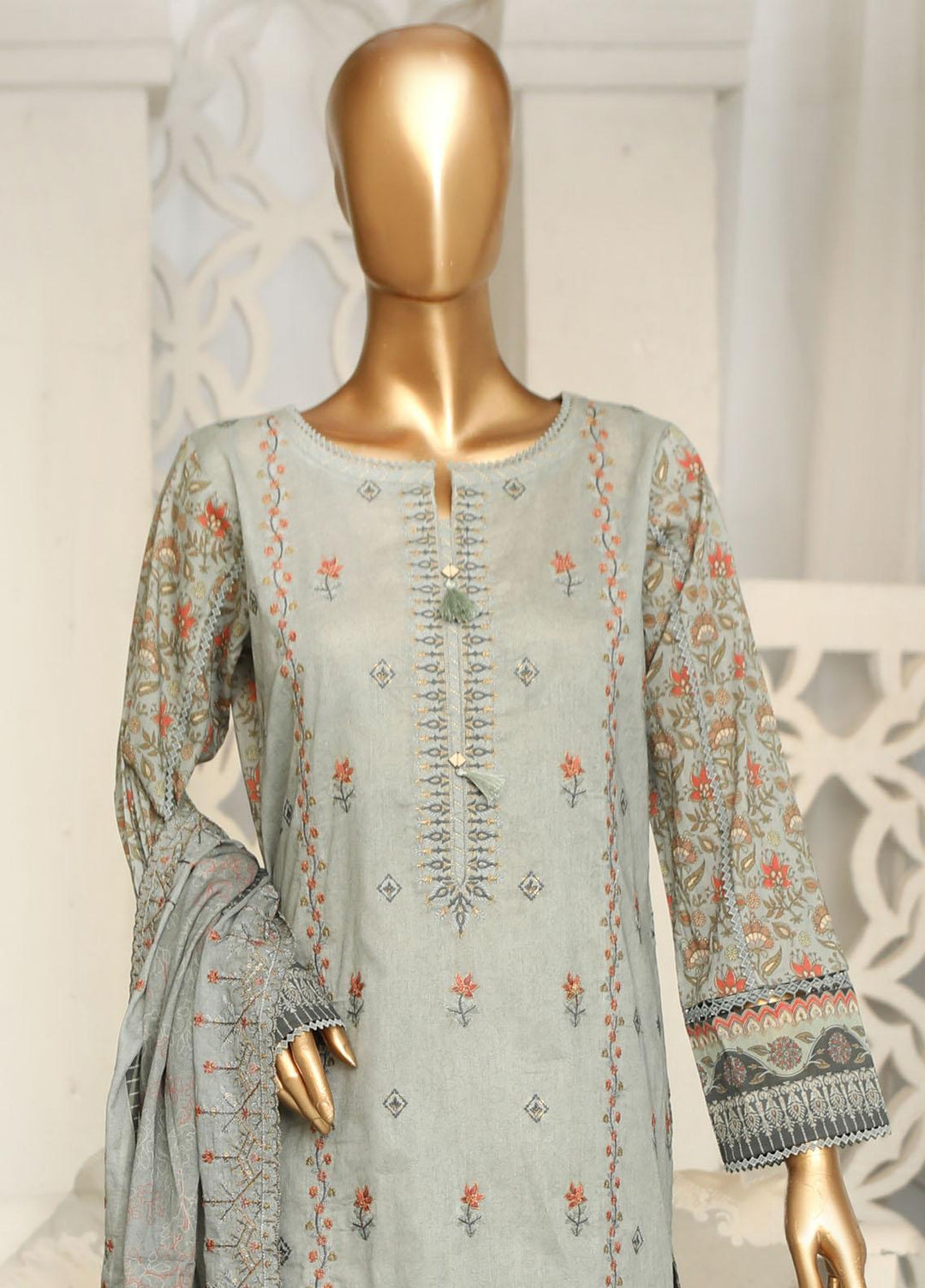HZ Textiles Embroidered Lawn Suits Unstitched 3 Piece HZ23PCH-1 PEC-2312 - Summer Collection