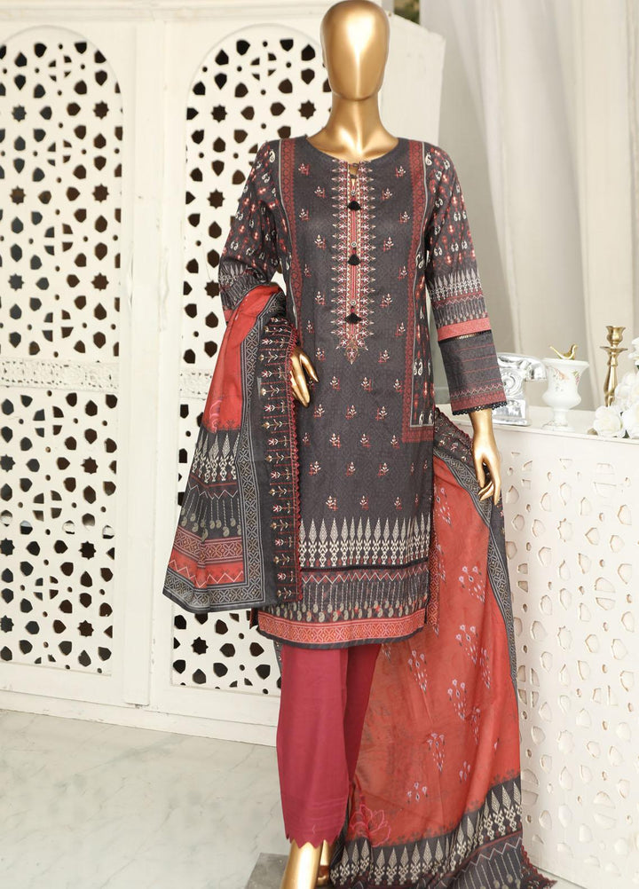 HZ Textiles Embroidered Lawn Suits Unstitched 3 Piece HZ23PCH-1 PEC-0111 - Summer Collection