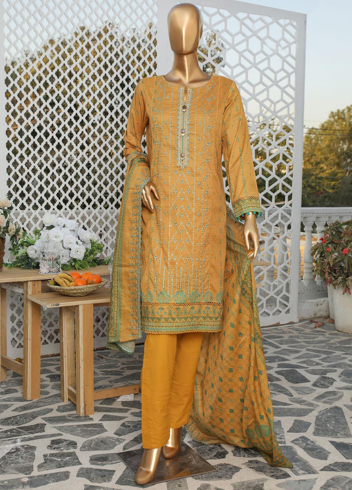 HZ Textiles Embroidered Lawn Suits Unstitched 3 Piece HZ23PCH-1 PEC-2042 - Summer Collection