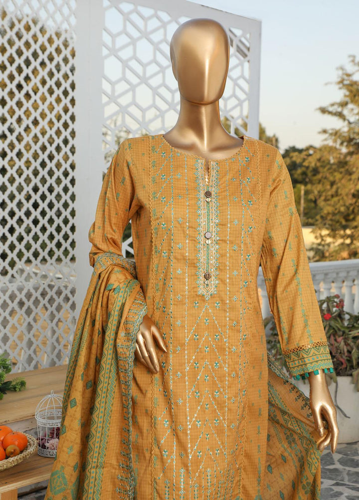 HZ Textiles Embroidered Lawn Suits Unstitched 3 Piece HZ23PCH-1 PEC-2042 - Summer Collection