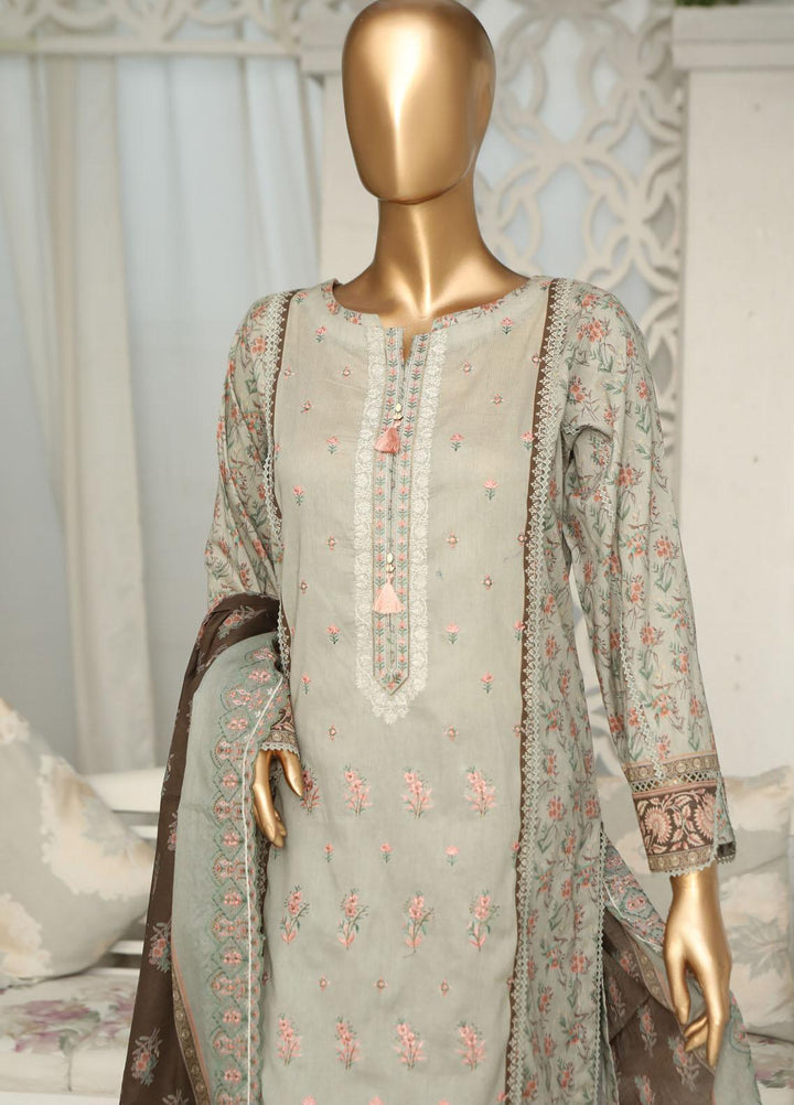 HZ Textiles Embroidered Lawn Suits Unstitched 3 Piece HZ23PCH-1 PEC-2325 - Summer Collection