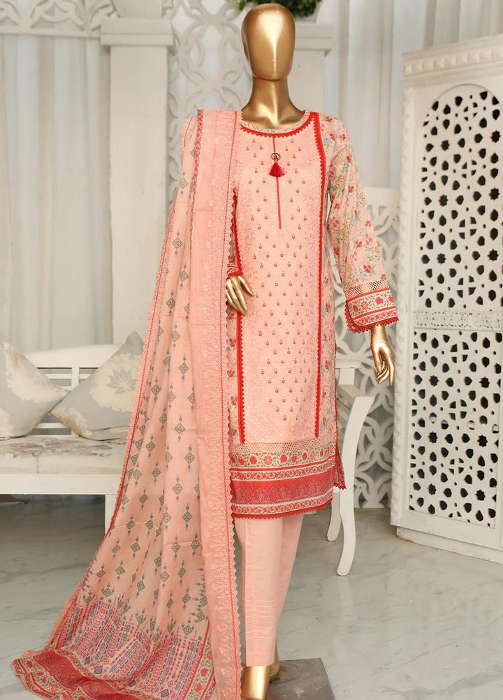 HZ Textiles Embroidered Lawn Suits Unstitched 3 Piece HZ23PCH-1 PEC-2302 - Summer Collection
