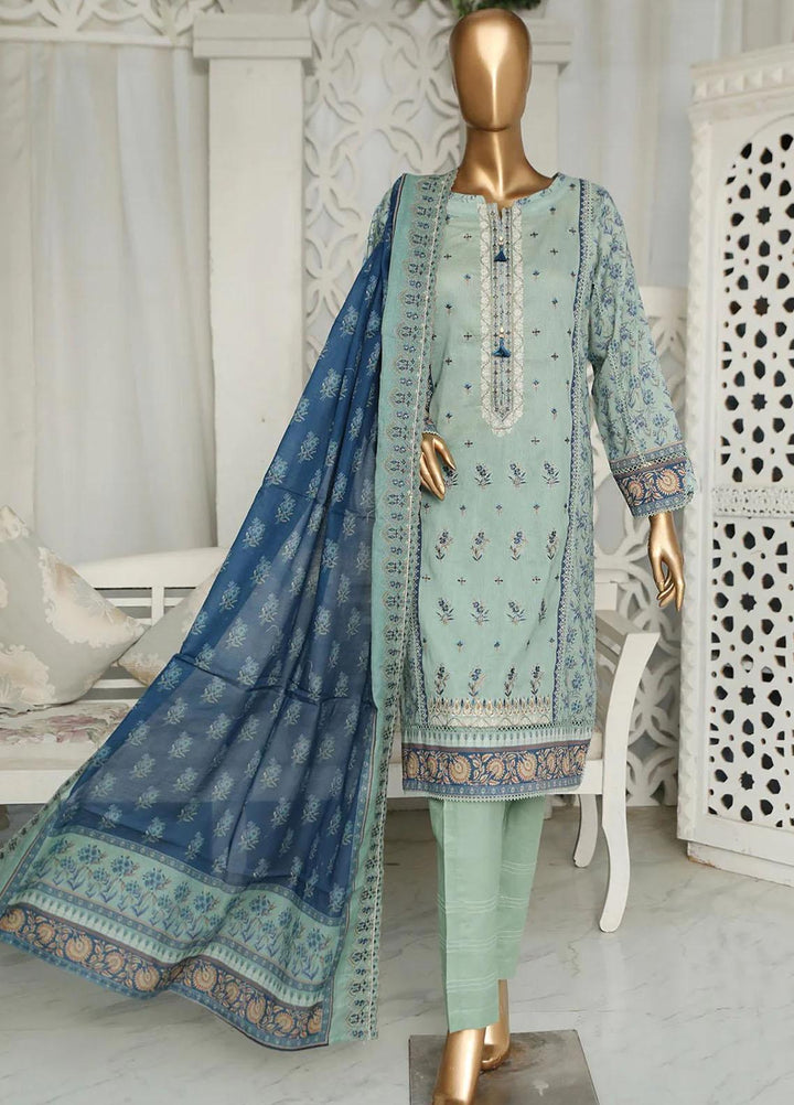 HZ Textiles Embroidered Lawn Suits Unstitched 3 Piece HZ23PCH-1 PEC-2324 - Summer Collection