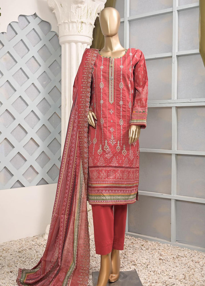 HZ Textiles Embroidered Lawn Suits Unstitched 3 Piece HZ23PCH-1 PEC-0202 - Summer Collection