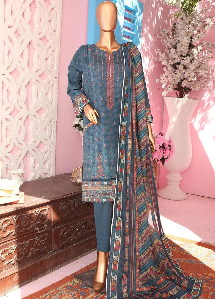 HZ Textiles Embroidered Lawn Suits Unstitched 3 Piece HZ23PCH-2 PEC-0126 - Summer Collection