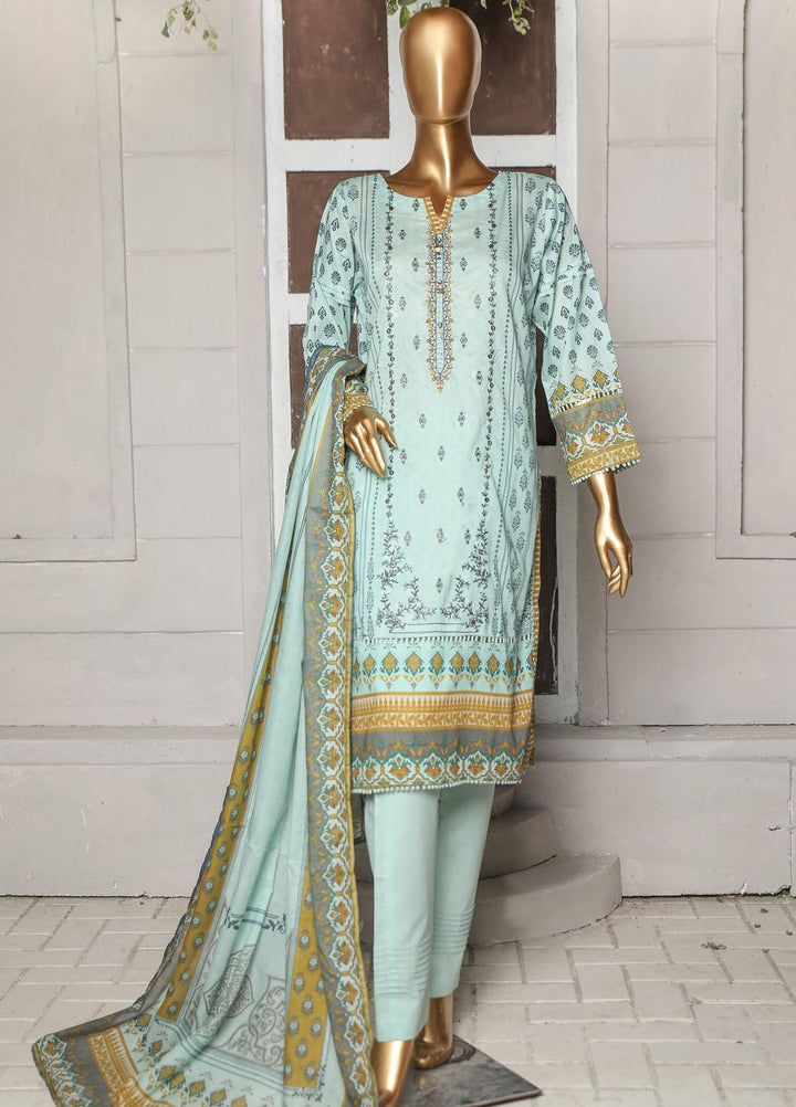 HZ Textiles Embroidered Lawn Suits Unstitched 3 Piece HZ23PCH-2 PEC-0226 - Summer Collection