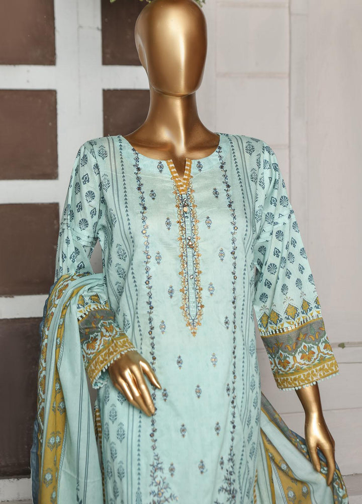 HZ Textiles Embroidered Lawn Suits Unstitched 3 Piece HZ23PCH-2 PEC-0226 - Summer Collection