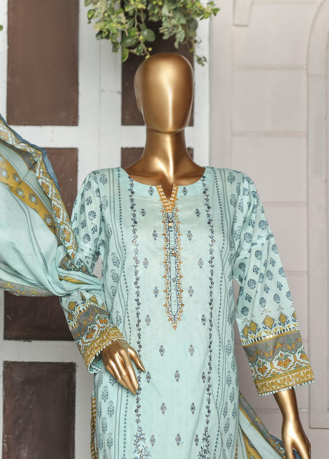 HZ Textiles Embroidered Lawn Suits Unstitched 3 Piece HZ23PCH-2 PEC-0226 - Summer Collection