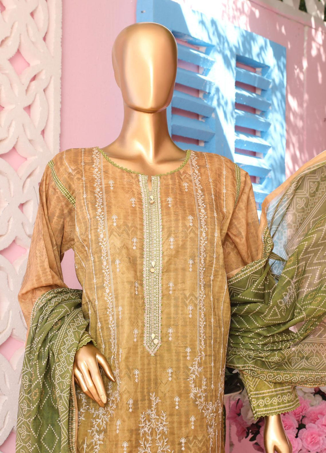 HZ Textiles Embroidered Lawn Suits Unstitched 3 Piece HZ23PCH-2 PEC-0231 - Summer Collection